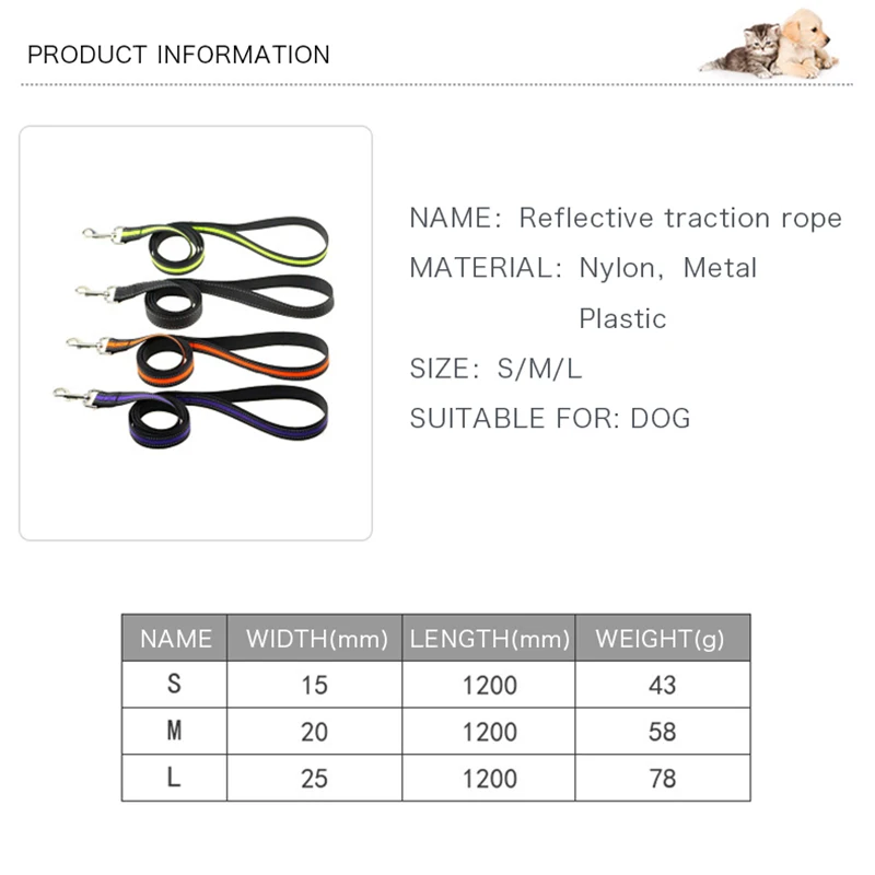 

Nylon Pet Dog Harness Adjustable Dog Leash Vest Classic Running Leash Strap Belt for Small and Medium Dogs Pets products