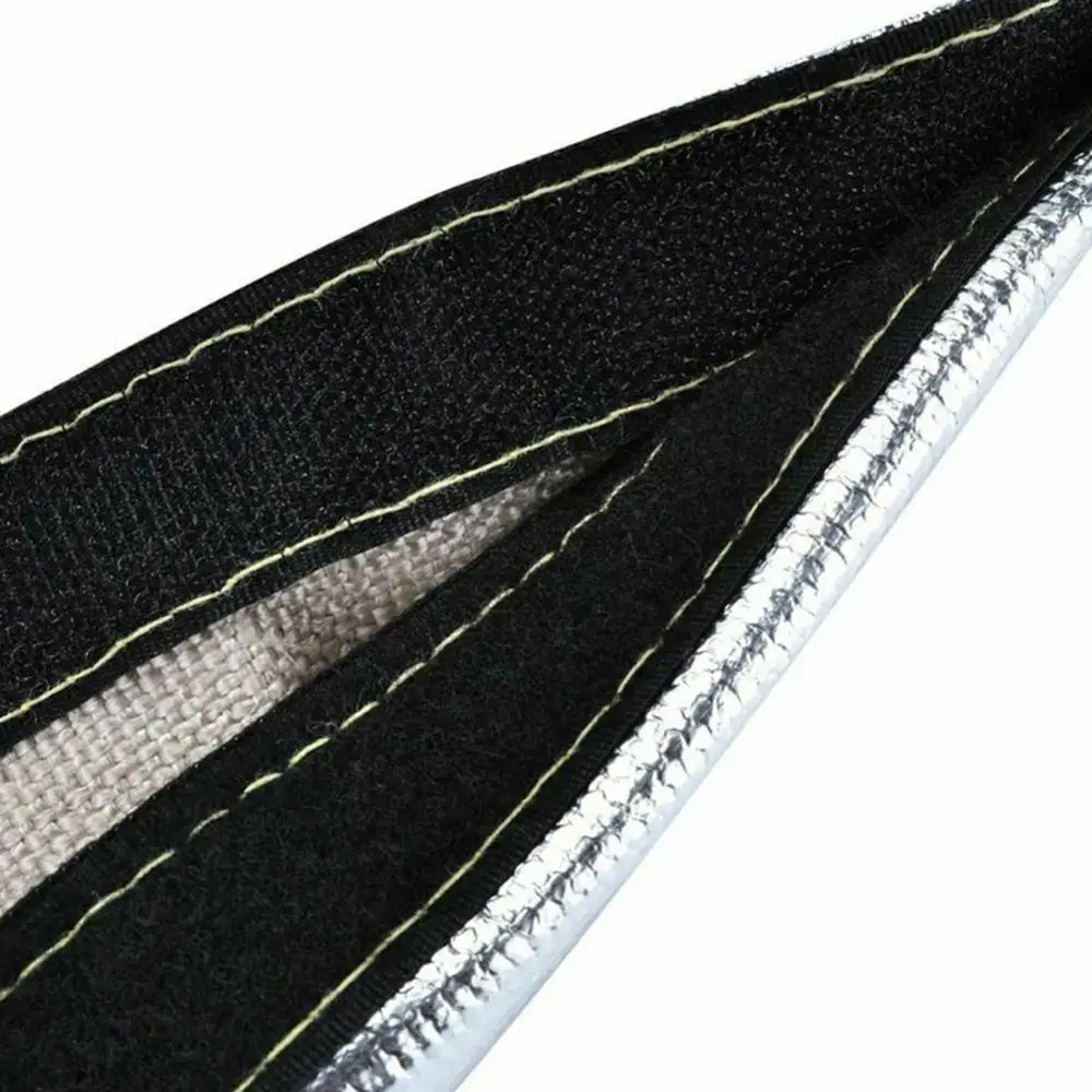 

Metallic Heat Shield Sleeve Insulated Wire Hose Cover Wrap Loom Tube 60X10.6 cm Car Accessories