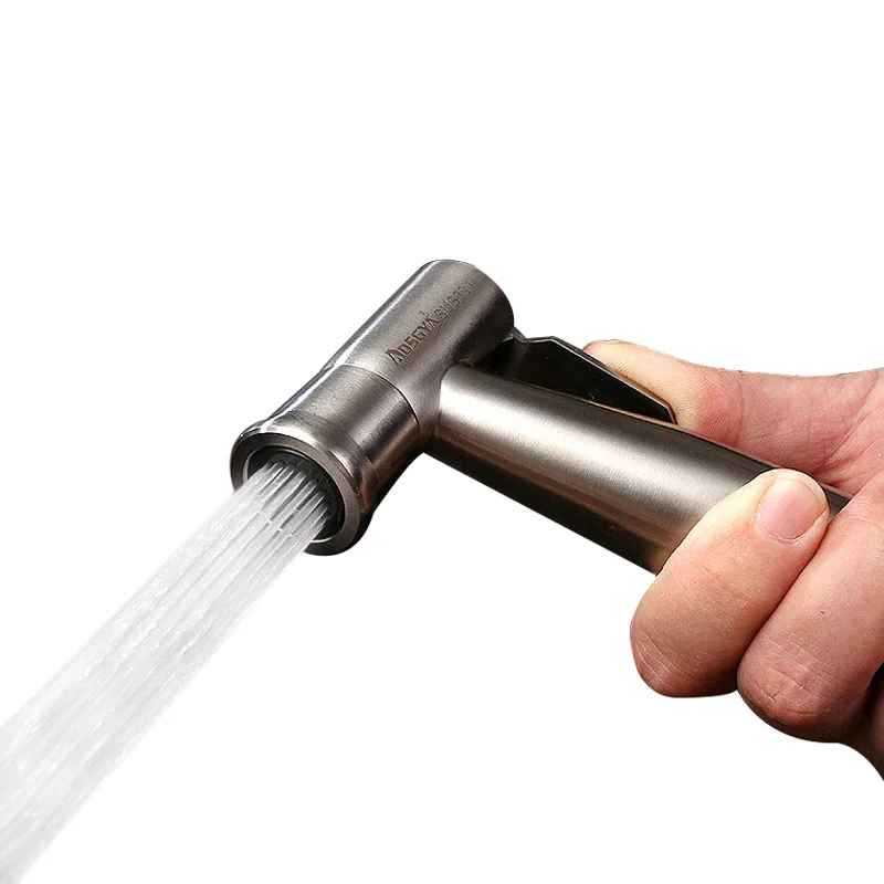 

Bidets 304 stainless steel supercharged toilet spray gun set for women washing head flush without perforation