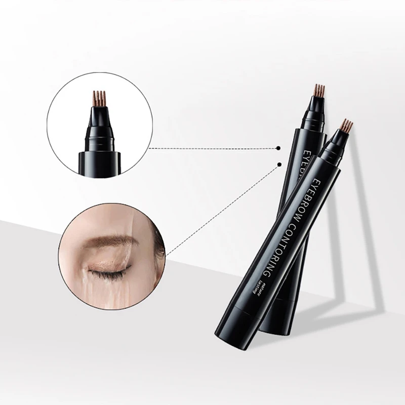 Карандаш для бровей тонкий 4 кончика карандаш стойкий водостойкий татуировки