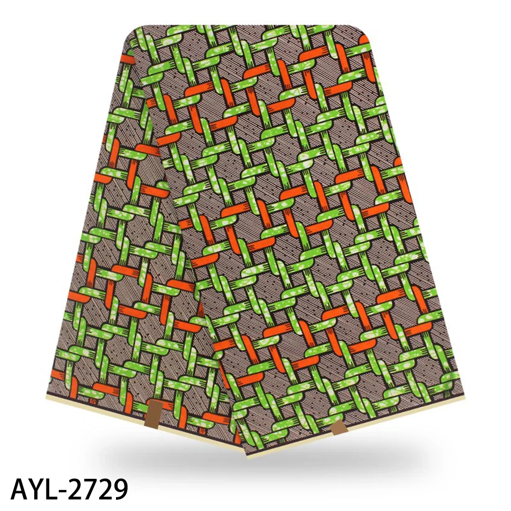 AYL-2729 Африканская ткань, хлопок, Анкара, ткань, высокое качество, нигерийский воск, принты, ткань, настоящий голландский воск, 6 ярдов, BHL - Цвет: AYL-2729