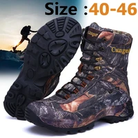 waterproof military men tactical boots camouflage disguise outdoor hunting boots for men mid calf trekking shoes size 40 46
