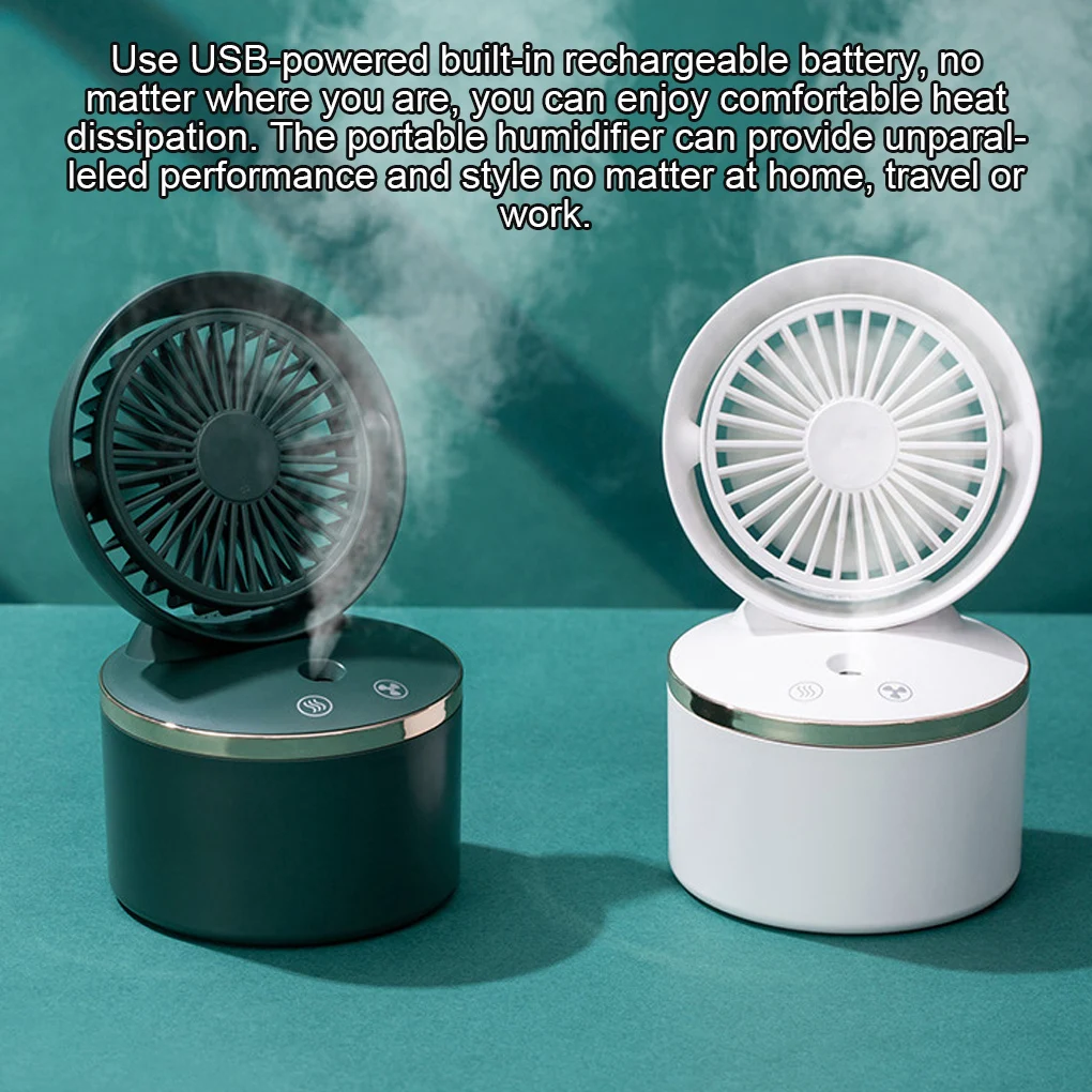 

Spraying Fan Electric Rechargeable 280ML Mist Fan Low-noise Adjustable Portable Humidifier Cooler 2021 Lastest