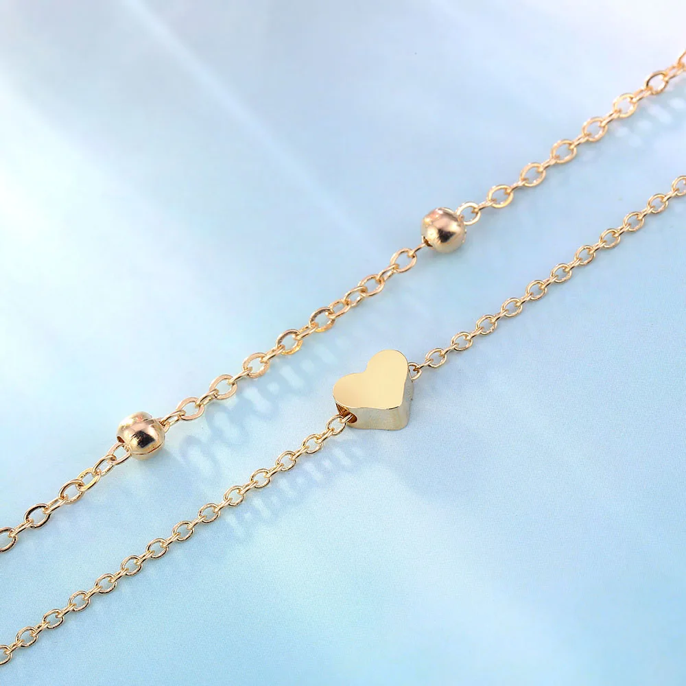 

EN Vintage Silver Color Moon Pendant Anklet Set for Women Adjustable Charming Multilayer Foot Chains Ankle Bracelet Tobillera
