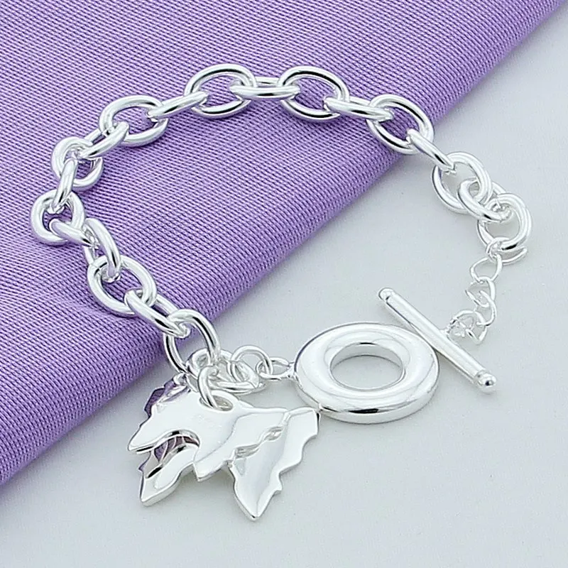 

Brand New Silver Bracelet 925 Jewelry Silver Cute Two Butterfly Pendant Bracelet Fashion Jewelry Wholesale