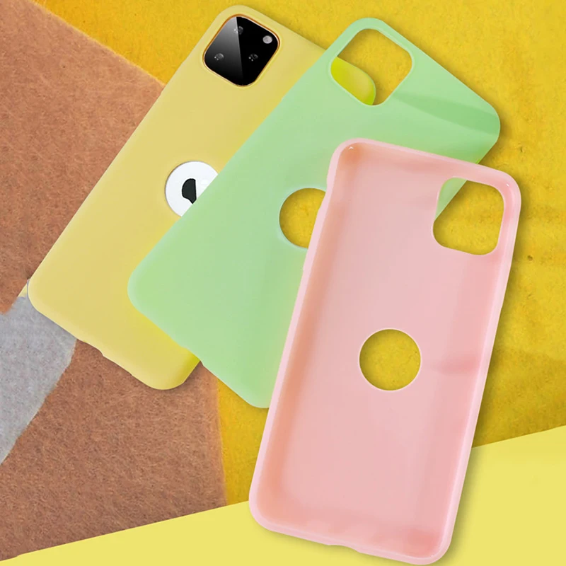 Тонкий матовый простой однотонный силиконовый чехол карамельного цвета для iphone