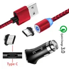Магнитный зарядный кабель Micro USB QC 3,0, быстрое автомобильное зарядное устройство для телефона Samsung A9 A40 A20e Huawei P30 Mate 20 lite Meizu 16 Note 9 X8