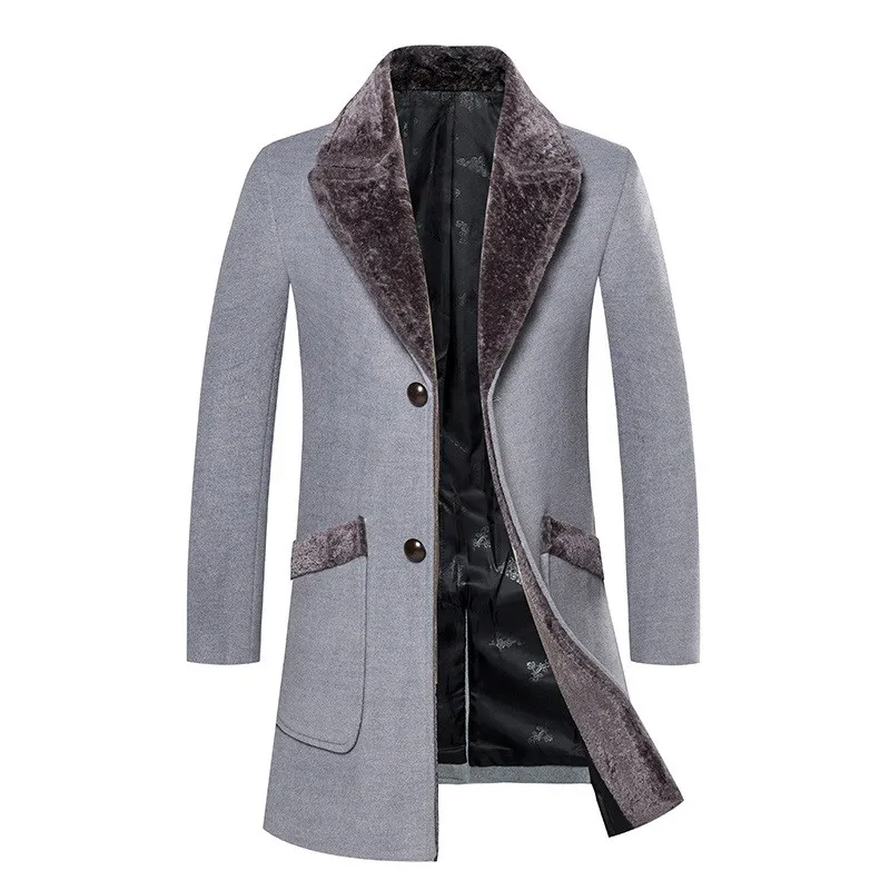 

Новое поступление 2021, зимнее высококачественное повседневное мужское пальто, куртка/деловое шерстяное плотное теплое мужское шерстяное па...