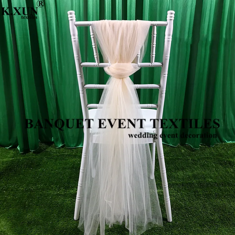 Hot Sale Out Wedding Tutu Organza Chiavari Chair Cap Hood Cover For Banquet Event Party Decoration images - 6