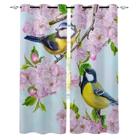 animal bird flowers leaves branch plant window curtains for living room bedroom kitchen window treatments home decor cortinas