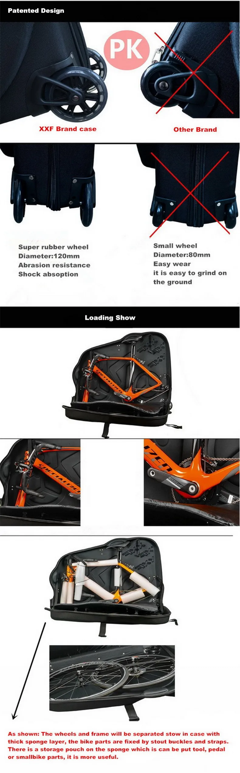 Bike Travel Case Accesorios Bicicleta Eva Material Rainproof Bikes Hard Box bike bag For 26''/27.5"/700c MTB Road Bike Hot Sale