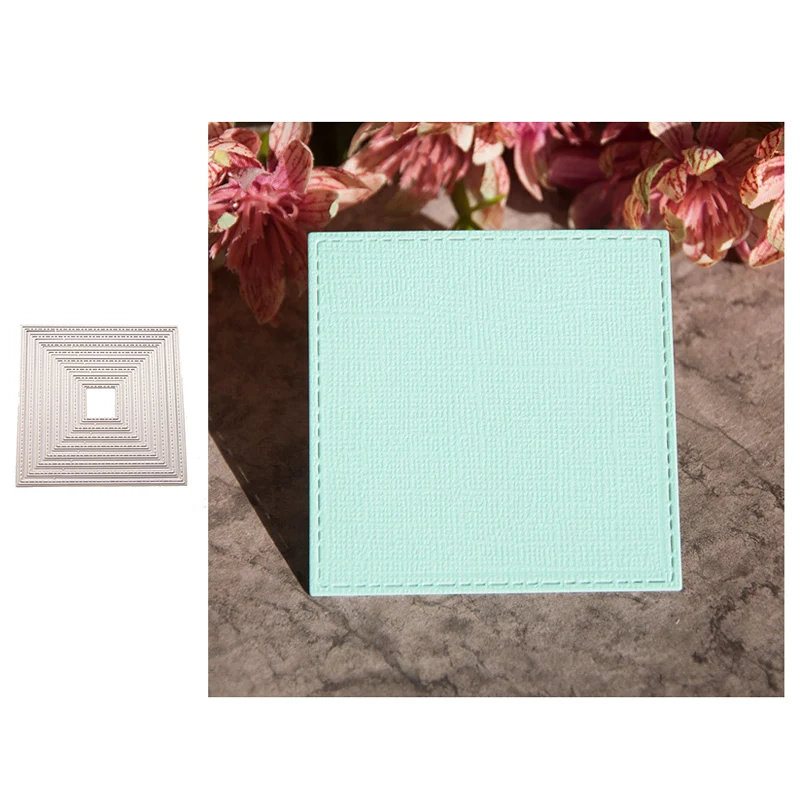 

8pcs 12*12cm Square Metal Cutting Dies for DIY Scrapbooking Dies Cut Stencils Crafts Making Photo Album Card Template Decoration