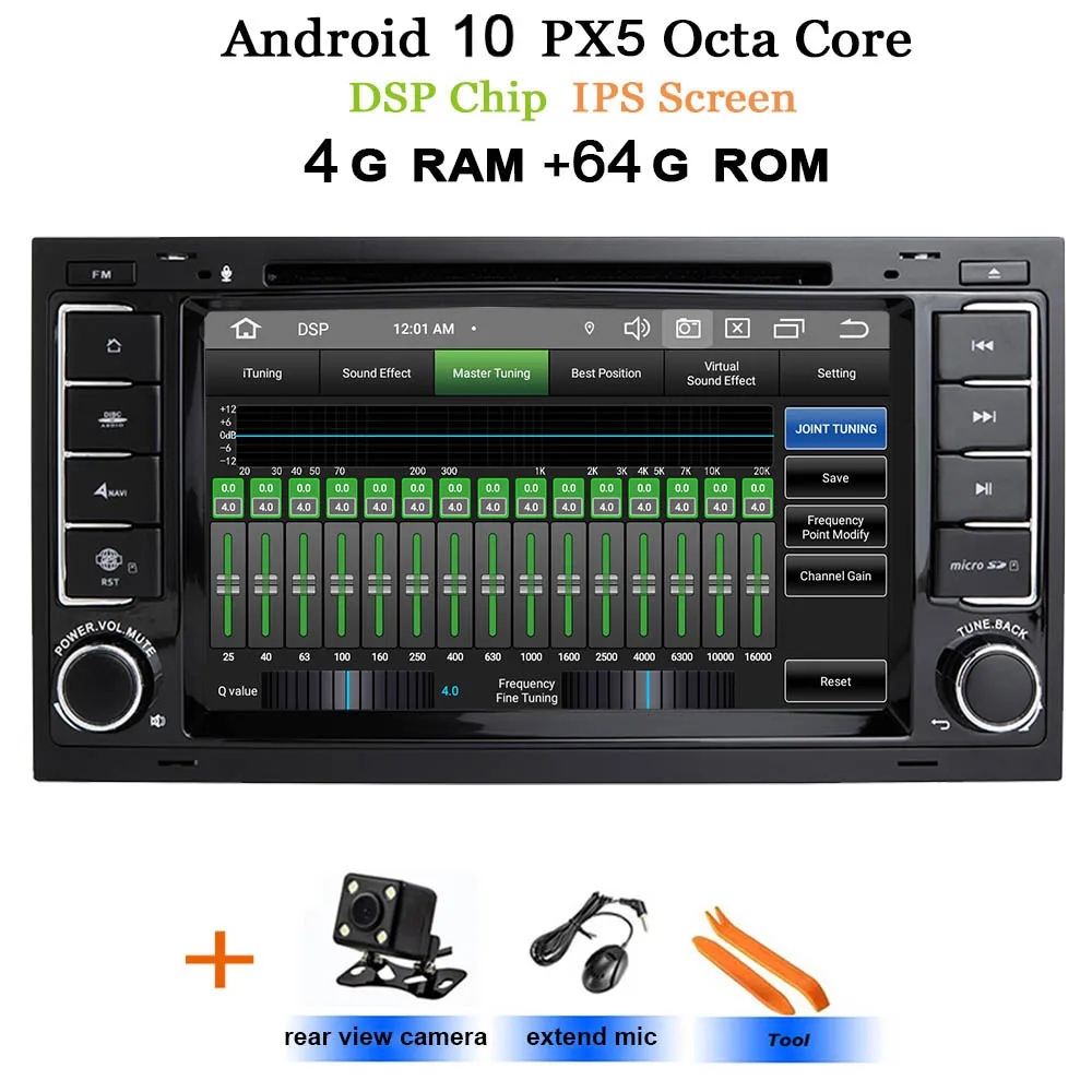 DSP чип ips Android 10 4G 64G Автомобильный gps для Фольксваген туарег Т5 транспортер Multivan dvd-плеер радио Мультимедиа Навигация - Цвет: DSP-IPS-4G-Rear cam