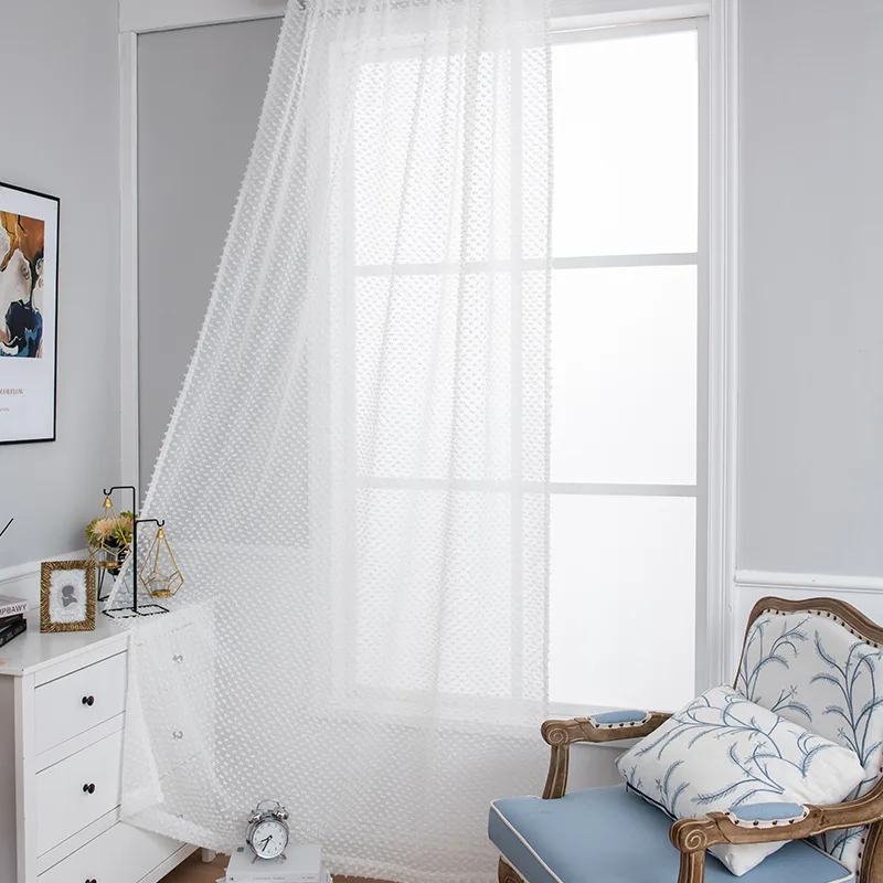 

High-grade White Tulle Curtains for The Living Room Modern Sheer Curtain for Bedroom Window Blind Voile Home Decor