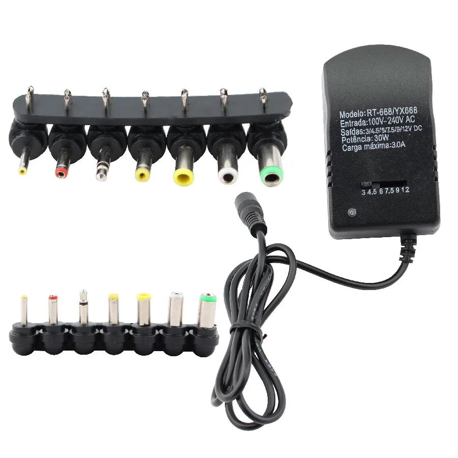 

AC DC 220V Power Adapter Universal 3v 4.5v 6v 9V 12V 3A power supply transformer Electric Adjustable Power Adapter for LED lamp