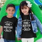 Объявление беременности я буду Big BrotherBig Sister (старшая сестра); Футболка детская объявление Топ братьев и сестер подарок для новорожденного