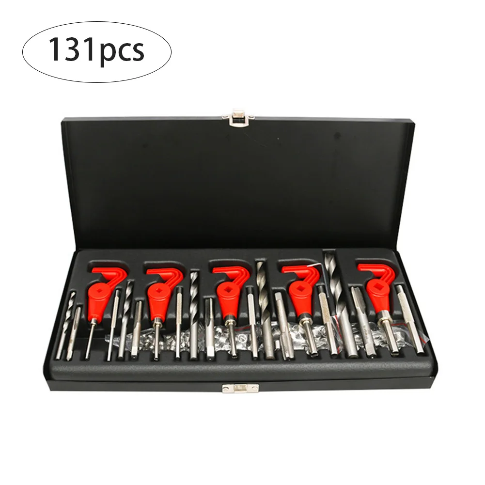 

Helicoil Kit 131 Pcs Engine Block Restoring Damaged Thread Repair Tool Kit M5 M6 M8 M10 M12 Professional Hex Wrench Set