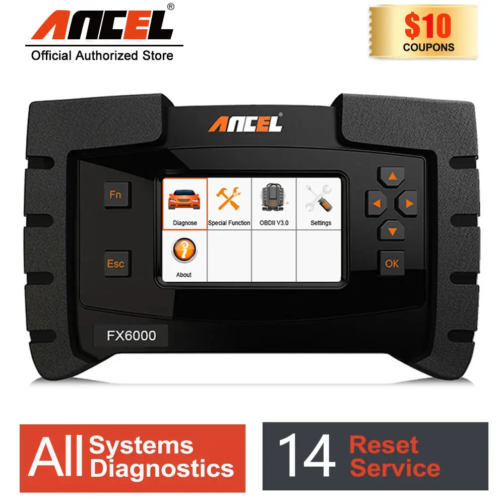 

Ancel FX6000 OBD2 Car Diagnostic Tools Full System IMMO DPF BMS EPB Professional Auto Engine Diagnosis Tools ODB OBD 2 Scanner