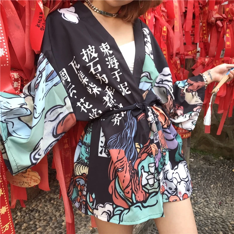 Японские кимоно для женщин юката 2021 женские летние пляжные кардиган Haori Оби