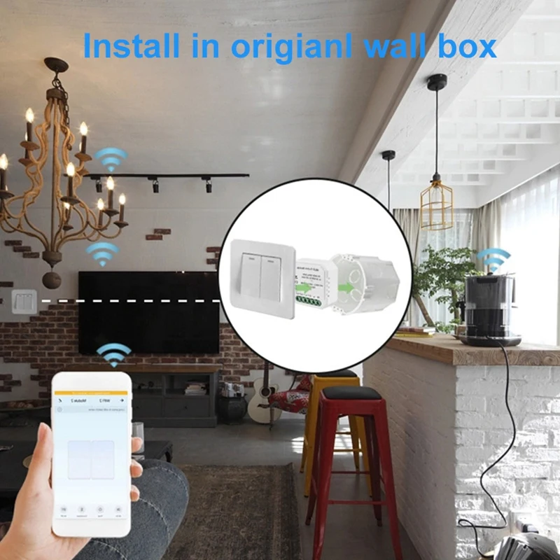 

Tuya Zigbee 3.0 Smart Switch Module with Neutral Eu 220V 2 Way Wireless Light Switch Compatible Alexa Google Home