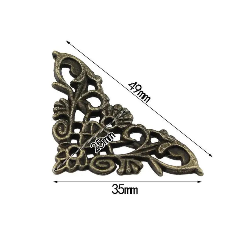 

1 Pcs DoreenBeads Alloy Embellishments Findings Antique Hollow Flower Pattern Wooden Bronze Decoration Box Corner U6T4