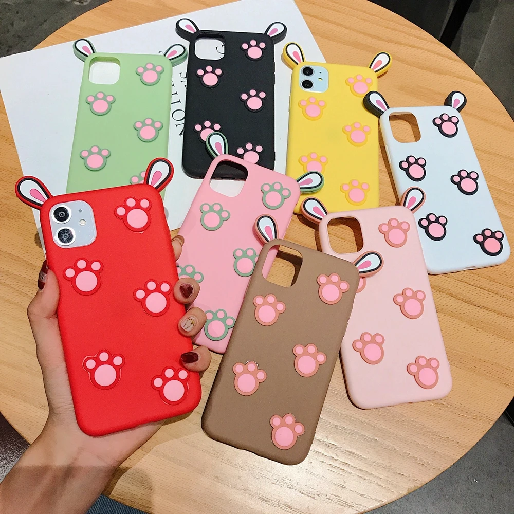 Kawaii чехол для iPhone 11 Pro SE 2020 3D кошачья лапа etui 6 6s 7 8 Plus X XR XS Max чехлы|Бамперы| |