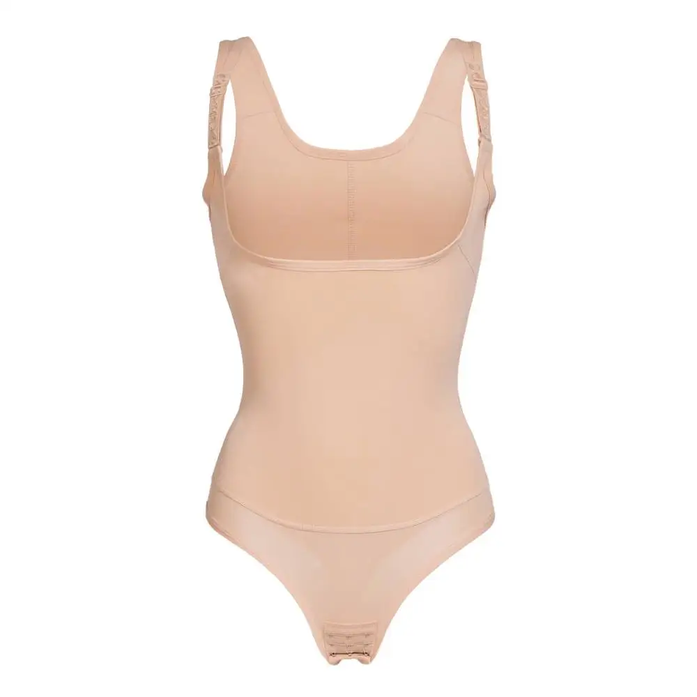 Утягивающий корсет Cincher Tank top vest Body Shaper со стальными косточками для похудения живота под грудью Корректирующее белье Боди для женщин - Цвет: Beige