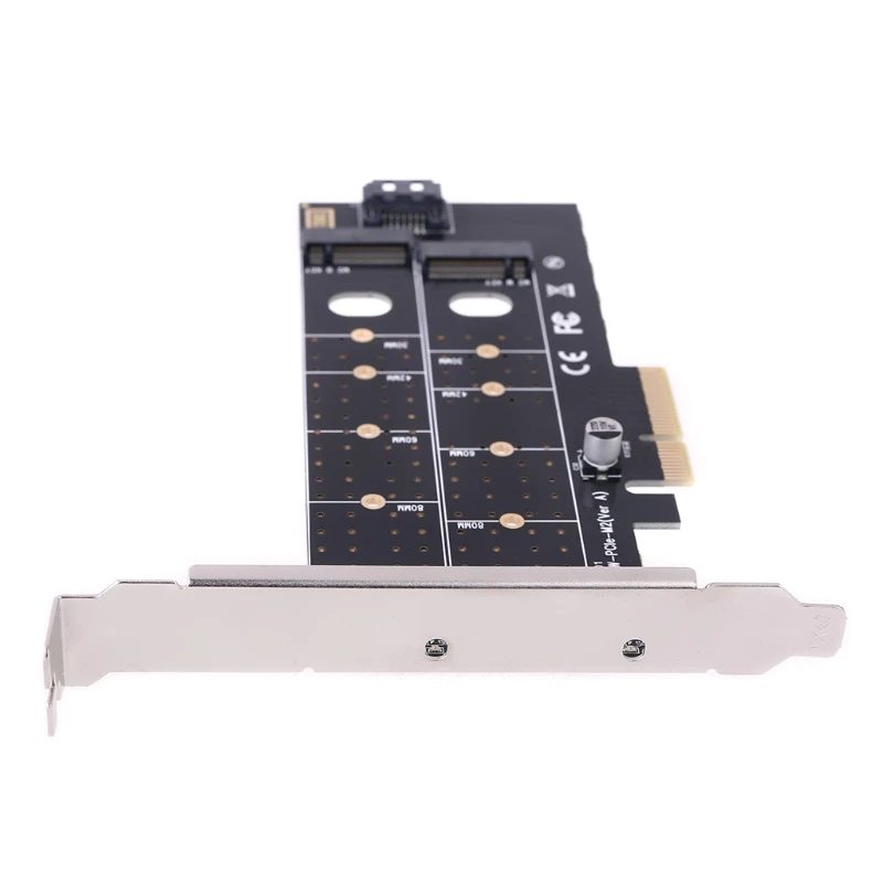 PCIE к M2 M.2 двойной NVMe SSD адаптер NGFF M ключ B Ключ SATA Riser Расширительная