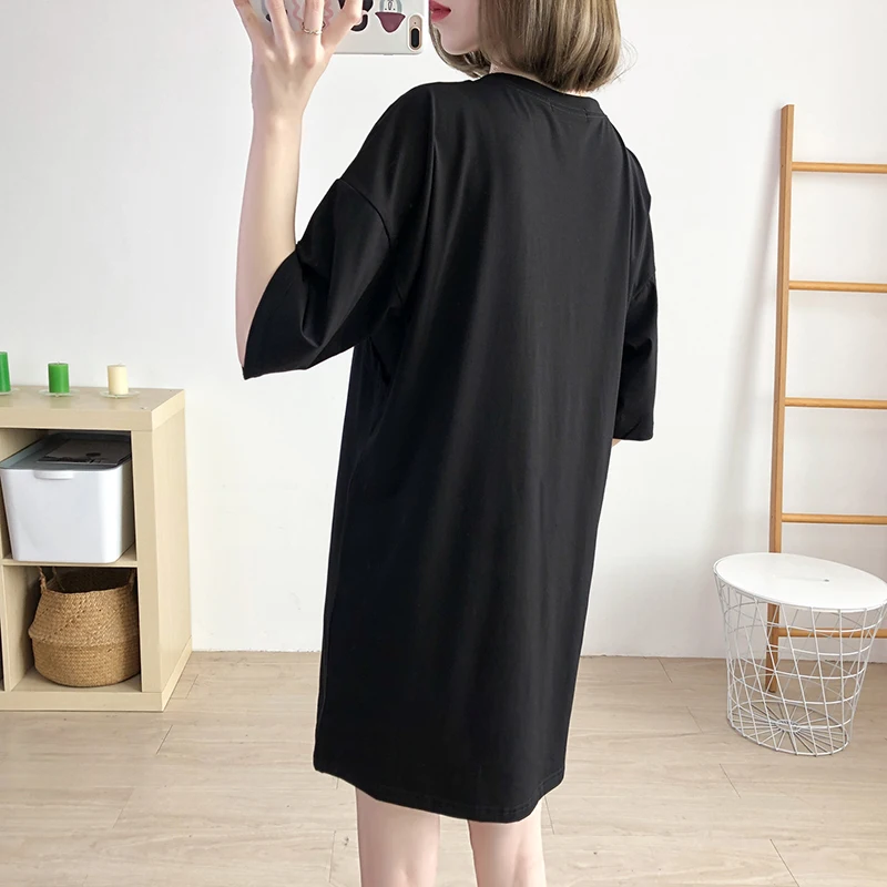 Длинная Стильная Футболка для беременных женщин модная одежда мам послеродового