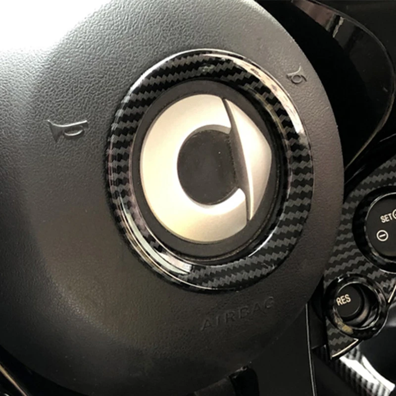

Car Steering wheel Center Panel Ring decoration For Smart 453 fortwo forfour Car sticker Modification accessories interior 3D