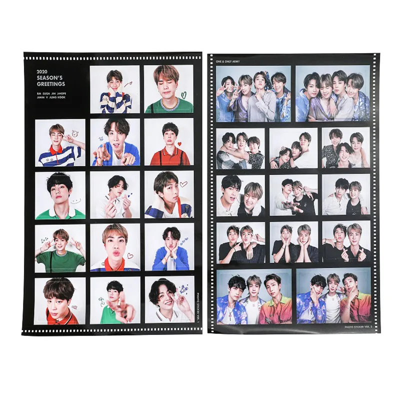 Kpop 2020 сезон поздравительных наклеек Постер фото картины JUNGKOOK V SUGA JIMIN JHOPE JIN RM