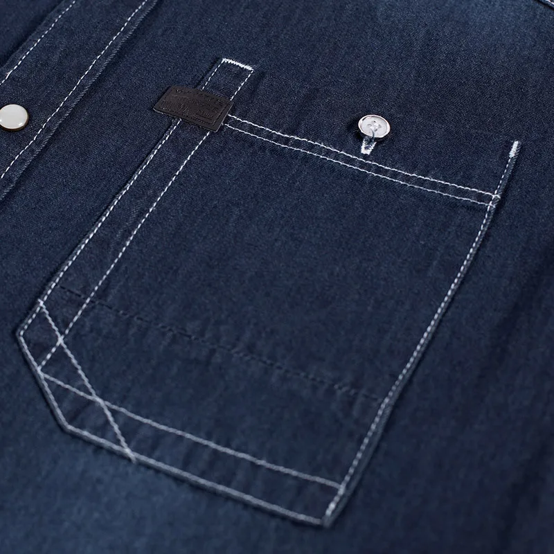 

Brand Denim Shirt Men Plus Size 4XL Military Men Shirt Long Sleeve Turn-down Collar Jeans Shirt Cotton Chemise homme