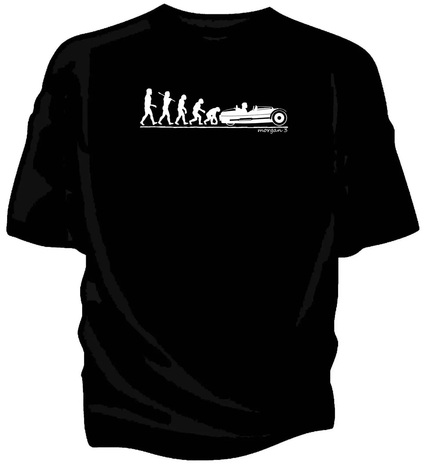 

Summer Style New T Shirt Men O-Neck Tops Tees Summer 'Evolution of Man' - British Classic Car Fans 3 Wheeler Classic Car T-Shirt