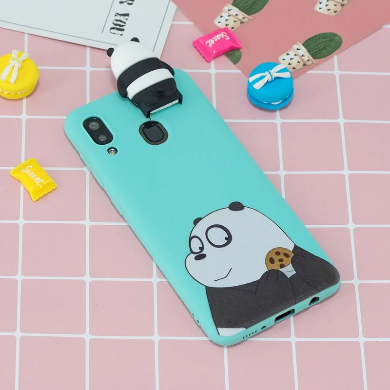 3D кролик медведь стенд игрушки мультфильм чехол для samsung A20 A20E Единорог кукла Galaxy |
