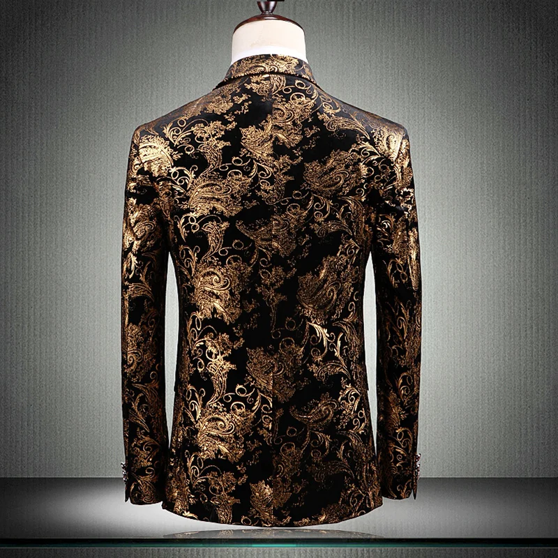 Индивидуальный костюм золотистого цвета с цветочным принтом для создания