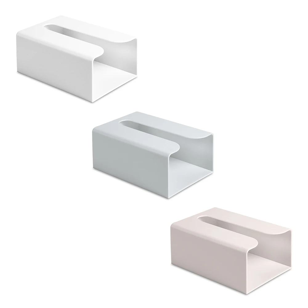 Plastic Tissue Box Wall-Mounted Solid Color Paper Holder Simple Design Storage Boxes For Bathroom | Дом и сад