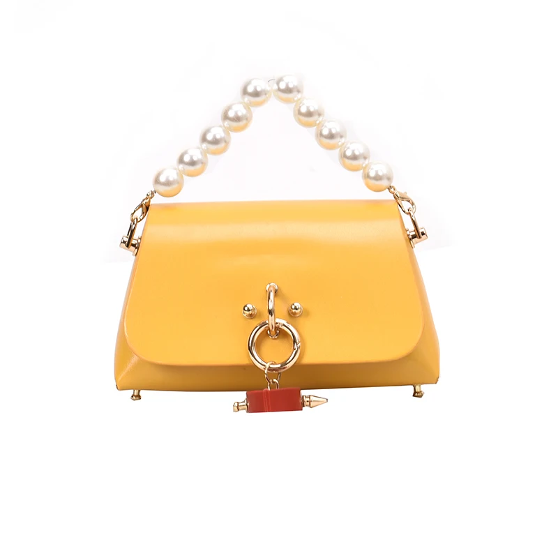 

Elegant Female Mini Pearl Tote Bag 2020 Fashion New Quality Leather Women's Designer Handbag Lock Chain Shoulder Messenger Bag