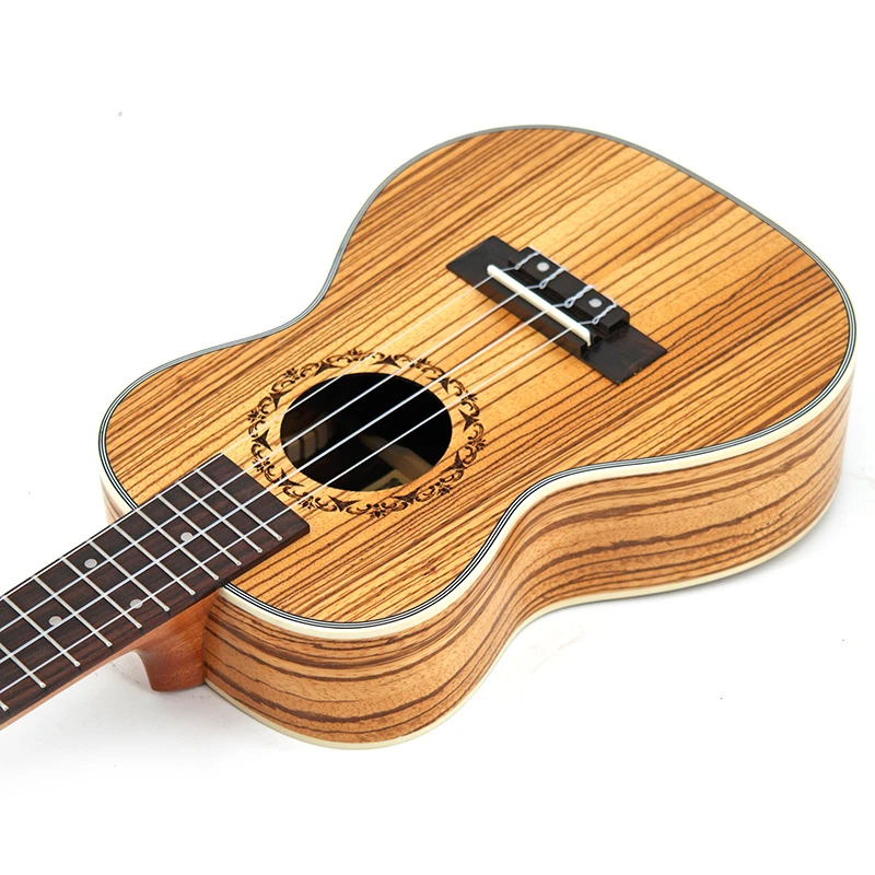 23 дюйма укулеле концерт Зебра дерево Гавайская 4 струны гитара электрическая ra