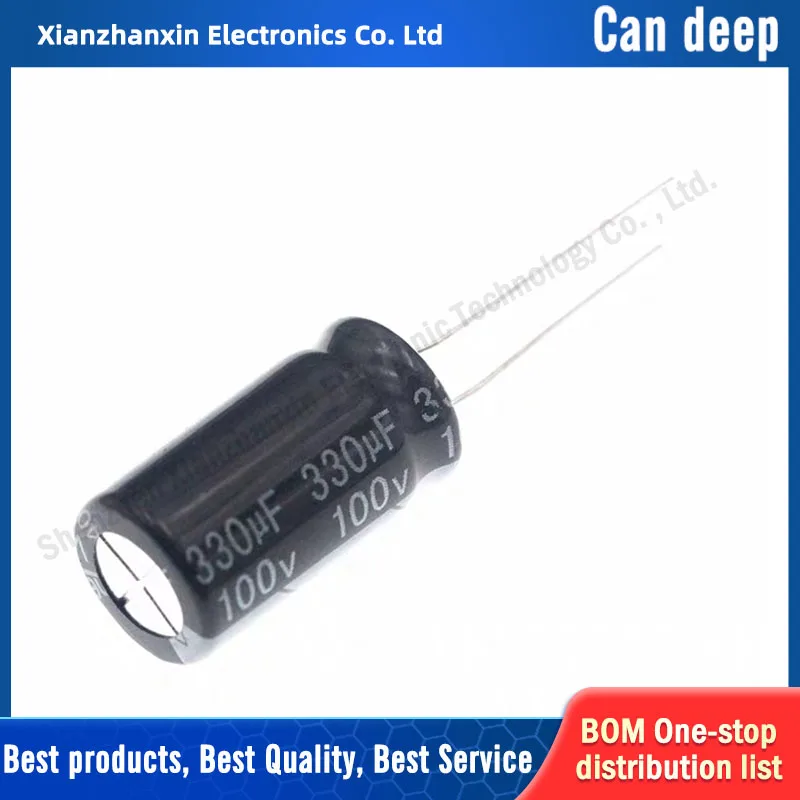10 шт./лот электролитический конденсатор 100v330UF 100V 330 мкФ 13*21|Аксессуары для батарей|