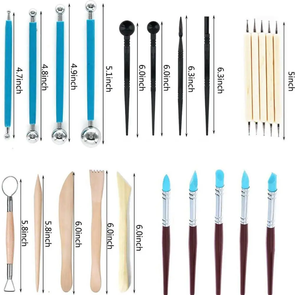 24X гончарные изделия Мандала пунктирные инструменты рок глиняных скульптур