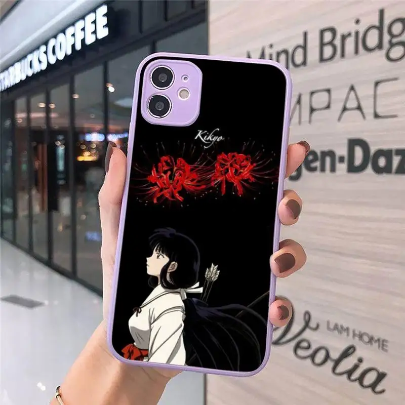 

Anime Inuyasha Sesshoumaru Higurashi Kagome Phone Case Matte Transparent for iPhone 7 8 11 12 s mini pro X XS XR MAX Plus cover