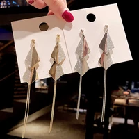 earrings long temperament net red tassels korean high end niche elegant tassels atmosphere simple