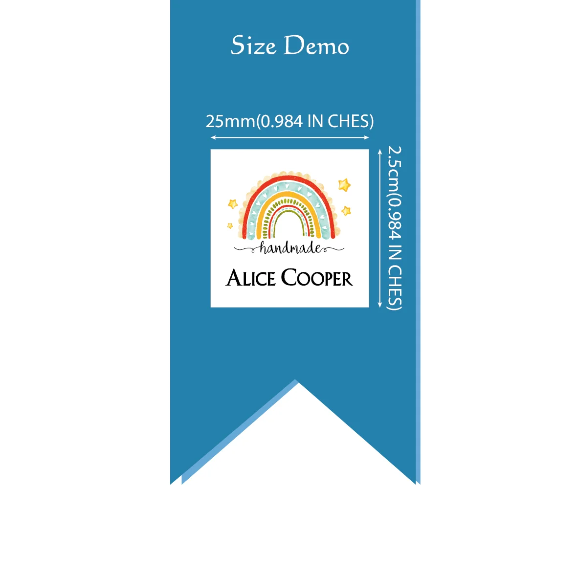 25x25 мм этикетки для проглаживания утюгом хлопковые с логотипом или текстом шитья