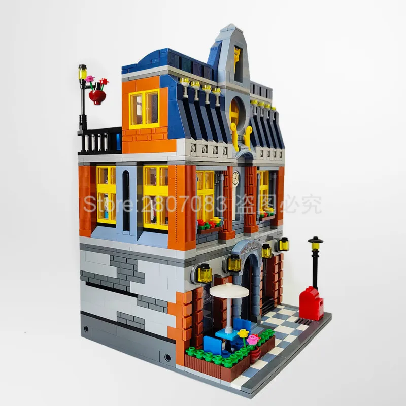 ZHEGAO QL0935 Creator MOC Street View Series Hill Таверна строительные блоки 1367 шт. кирпичи игрушки
