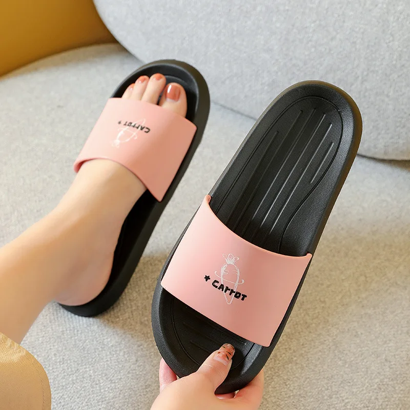 

Men Slippers Flips Flops Sandals Women Summer Shoes Fashion Cartoon Cute Carrot Platform Slides Non-Slip Flats Indoor Bathroom