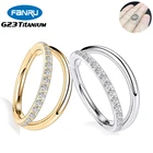 Серьга-Кольцо из титана G23 для пирсинга, ювелирное украшение для пирсинга завитка ушной раковины, носовой перегородки, с двумя линиями фианита