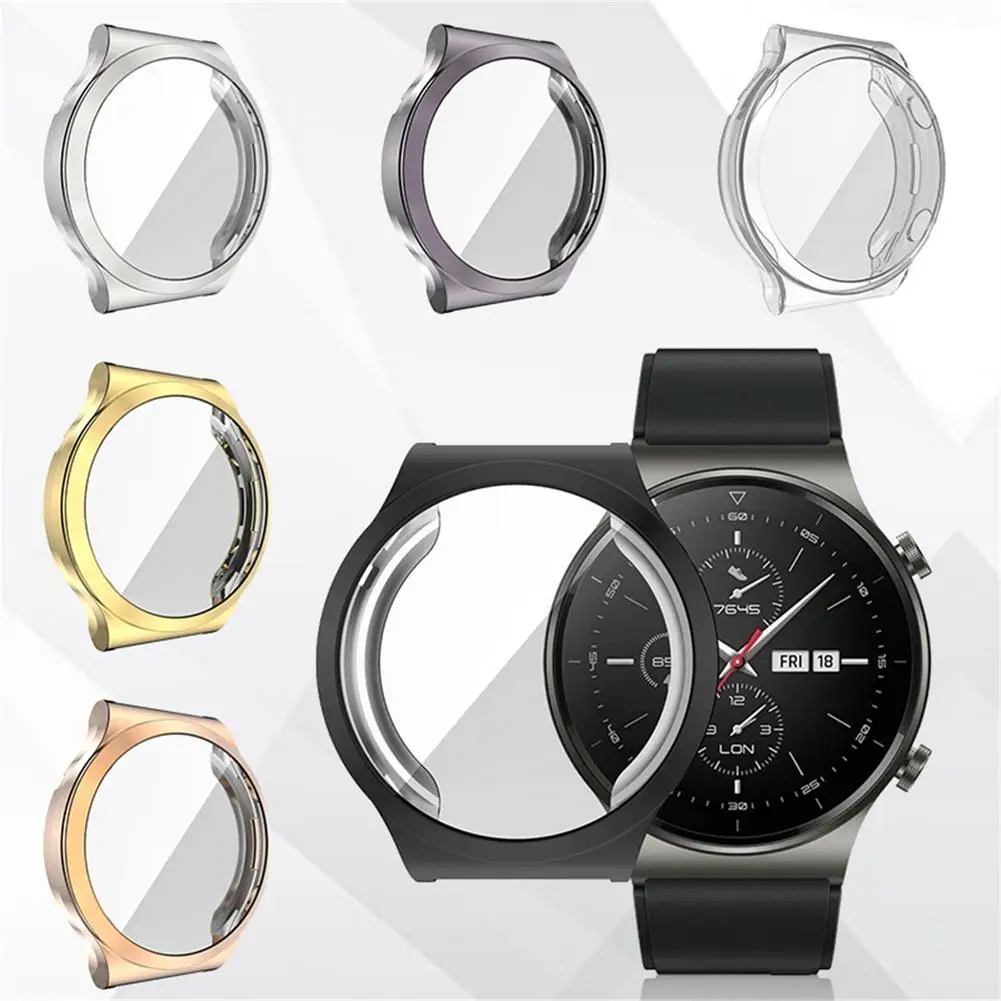 

Soft TPU Protective Film Bumper Cover For Huawei Watch GT 2 Pro Smartwatch Full Screen Protector GT2 Case