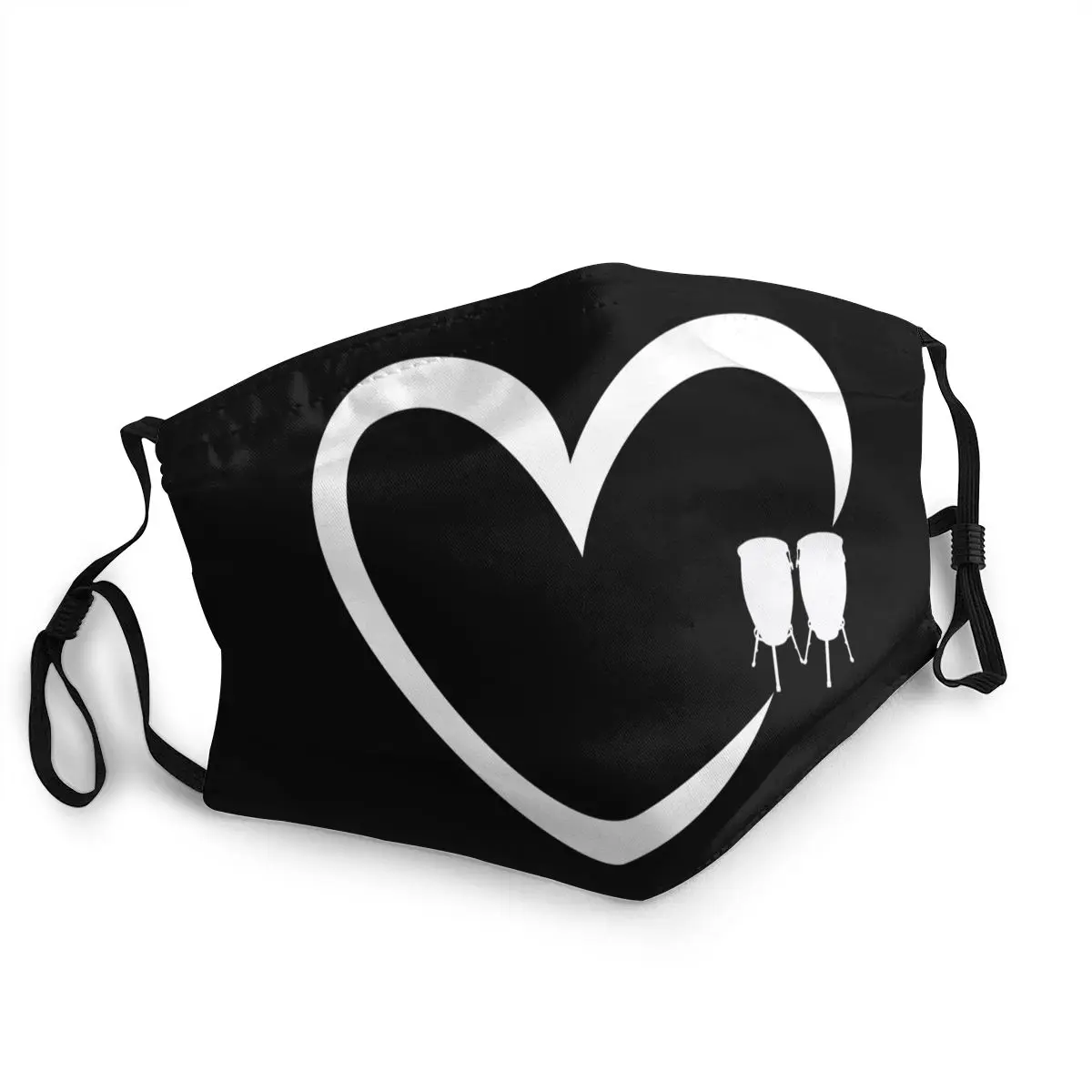 

Congas Heart Conga Player Music Birthday Gift Mask Anti Haze Dustproof Non-Disposable Face Mask Adult Respirator Mouth Muffle