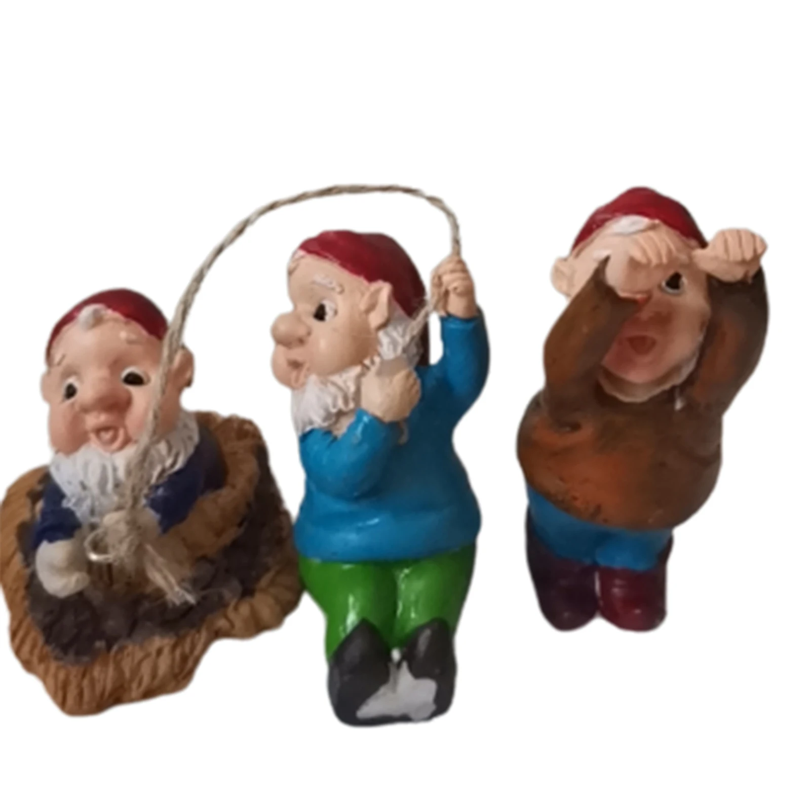 

Set of 3 Garden Gnome Decorations Resin Climbing Dwarf Dolls Outdoor Statue Funny Sculptures for Lawn Yard Decor PLDI889
