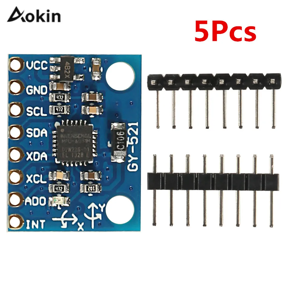 5 шт. MPU 6050 MPU6050 GY 521 GY521 модуль 3 оси аналоговый гироскоп датчики акселерометр diy